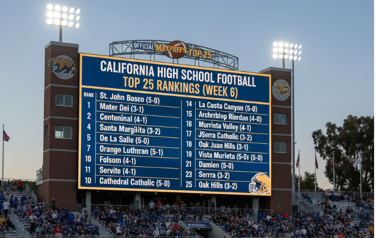 California high school football top 25 rankings (9/30/25)
