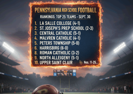 Pennsylvania High School Football Rankings – Top 25 Teams (Sept. 30, 2025)